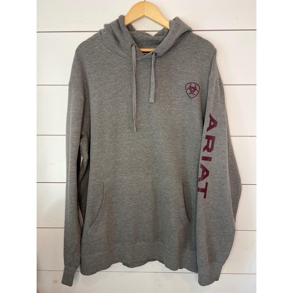 Ariat Rebar Mens XL Tall Gray Western Pullover Hoodie Sweatshirt workwear